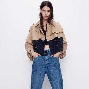 ZARA SHORT CONTRASTING TRENCH NWT